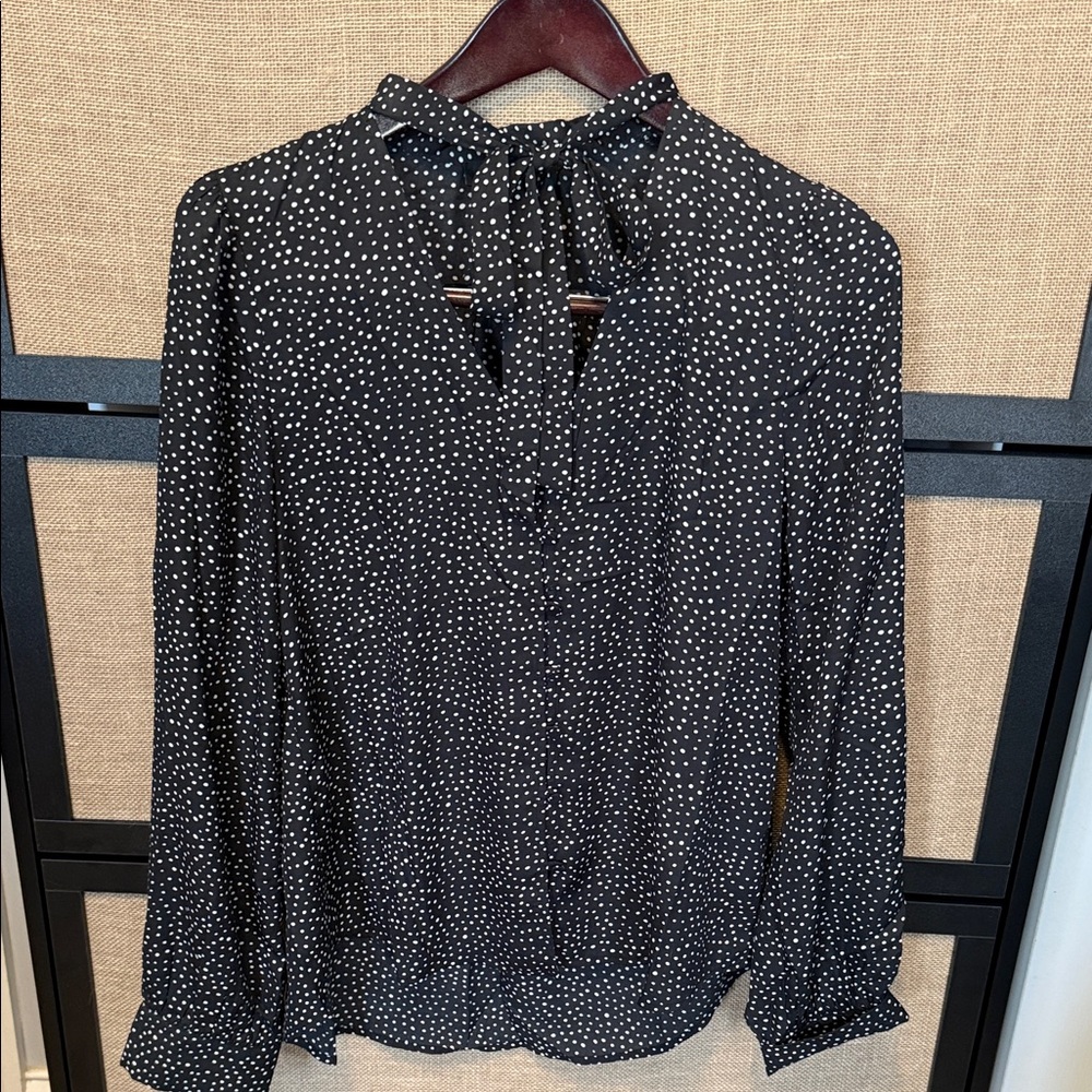 Lulu's Black and White Polka Dot Blouse